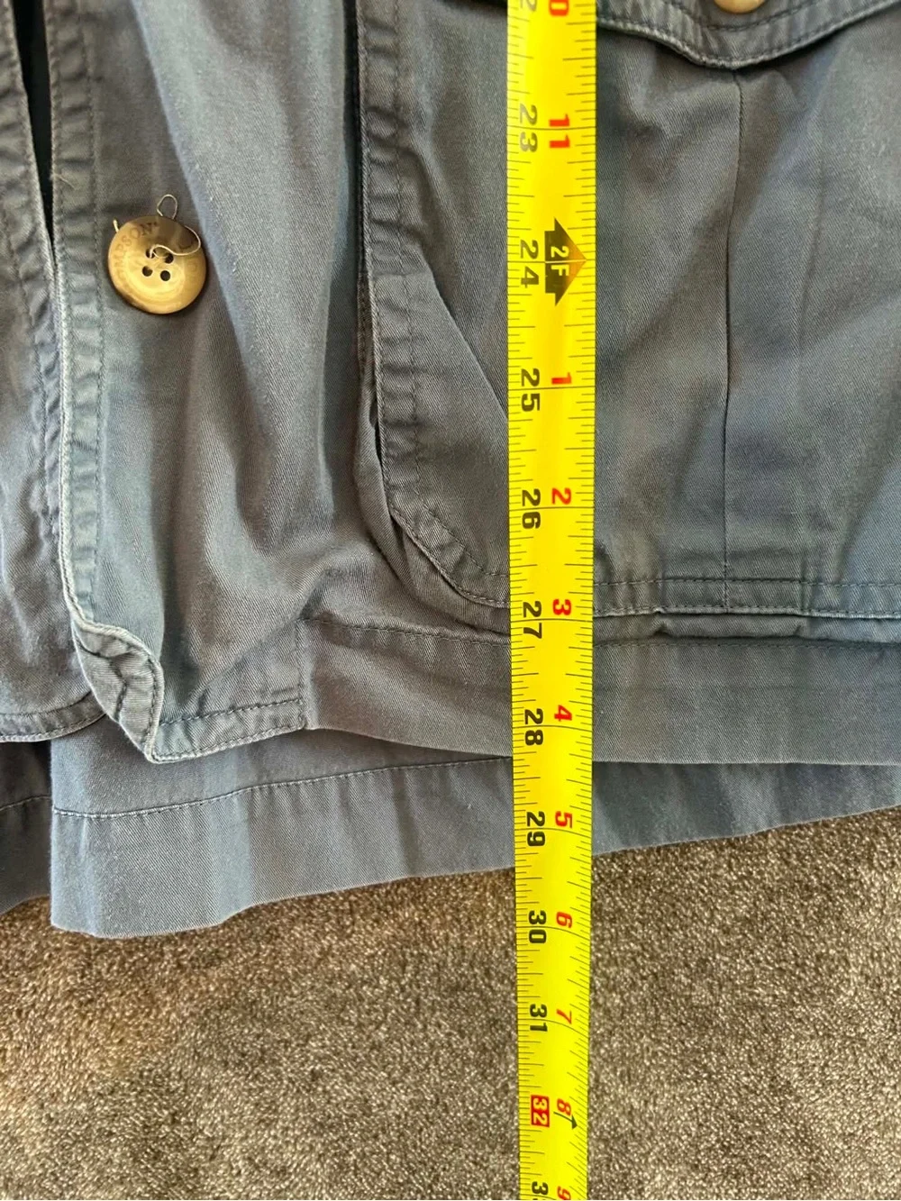 Norm Thompson Vintage Slate Blue Utility Safari Jacket Cinch Waist Gorpcore XL